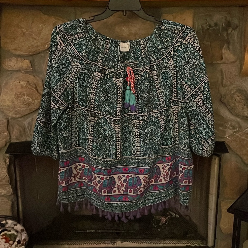 Ladies blouse with elephants
